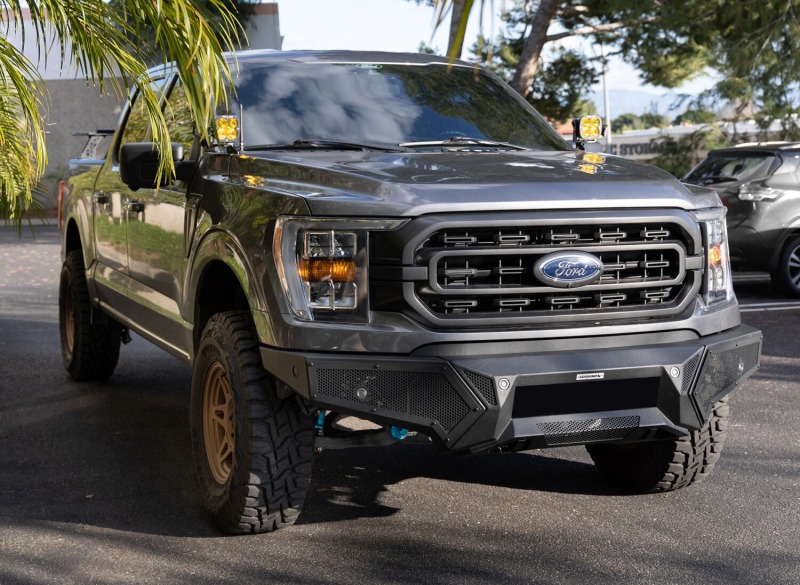 Ford F-150 Bumper - Front - Go Rhino - Element with Fixed Light Bar Mount - Textured Black - `21-`23